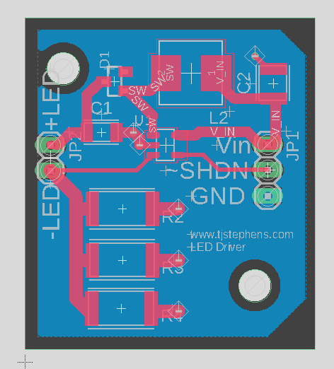 View of the PCB layout